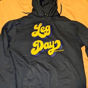 Navy blue leg day hoodie